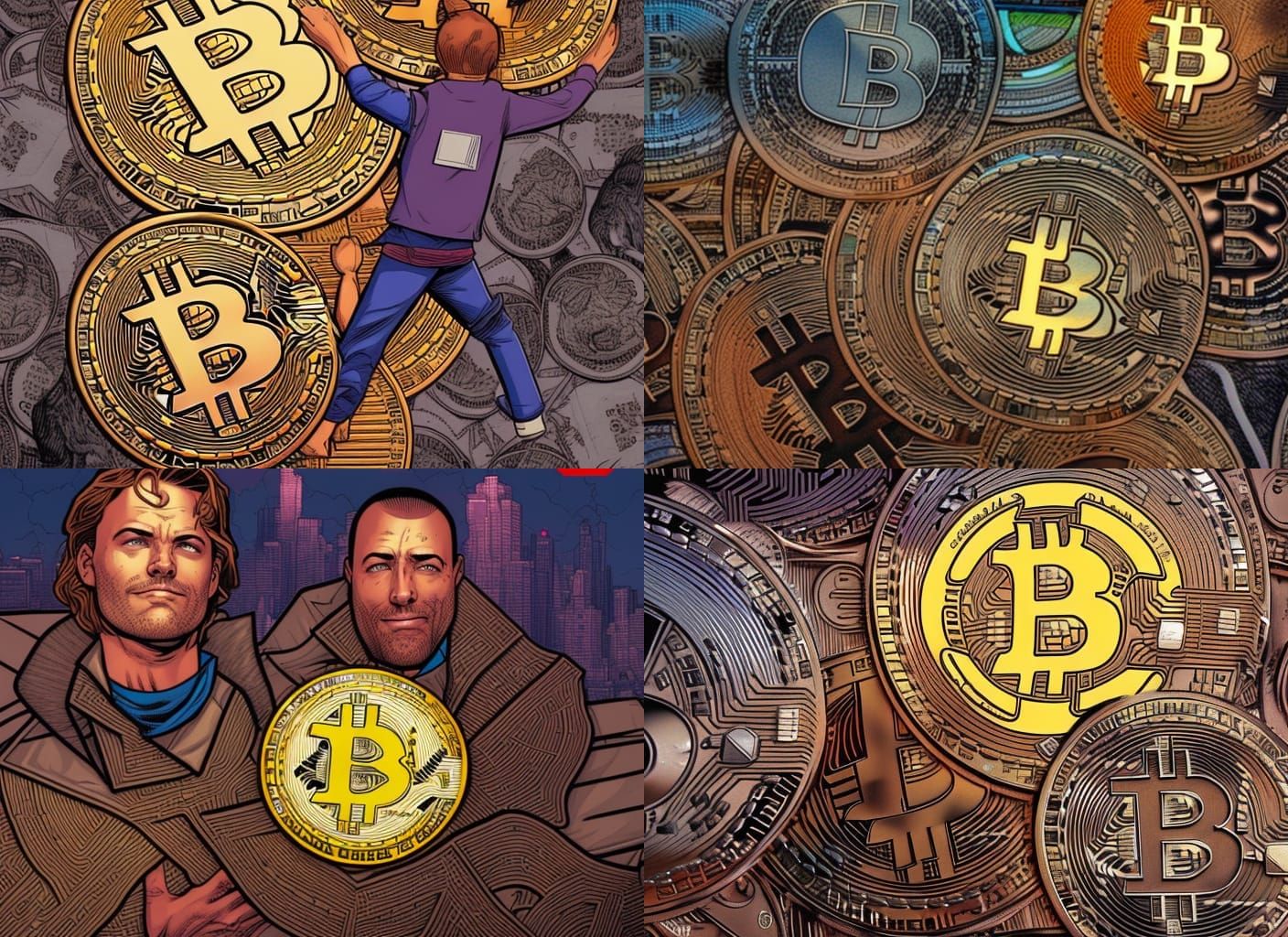 Bitcoin Revolution in Comic Book Art Style