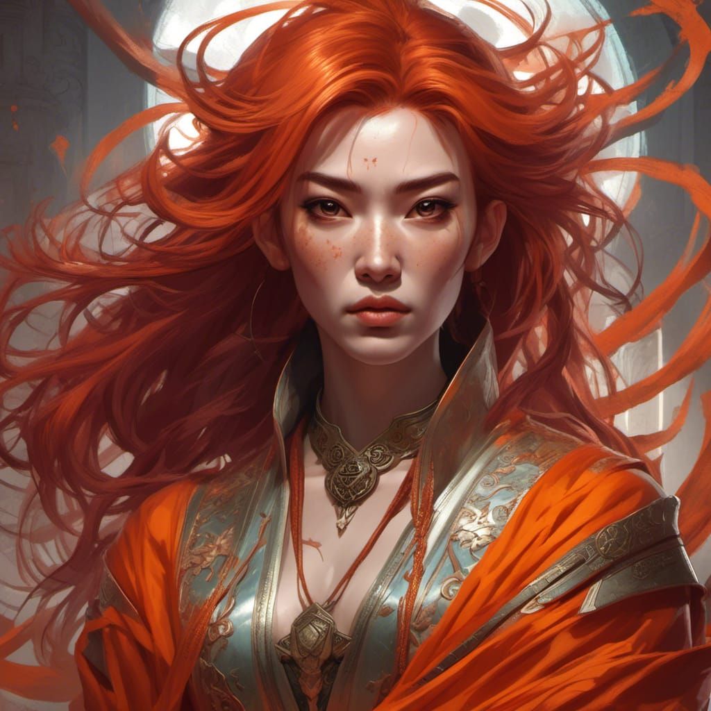 Sinister Asian Chaos Goddess in Ethereal Robes