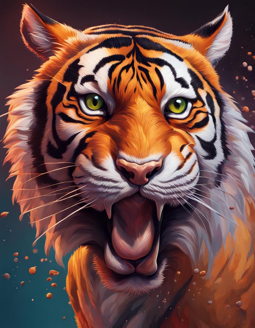 Hyperrealistic Tiger Chicken Concept Art