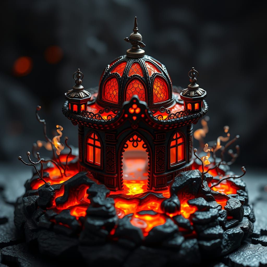 Lava Gateau: A Futuristic Surreal Dessert