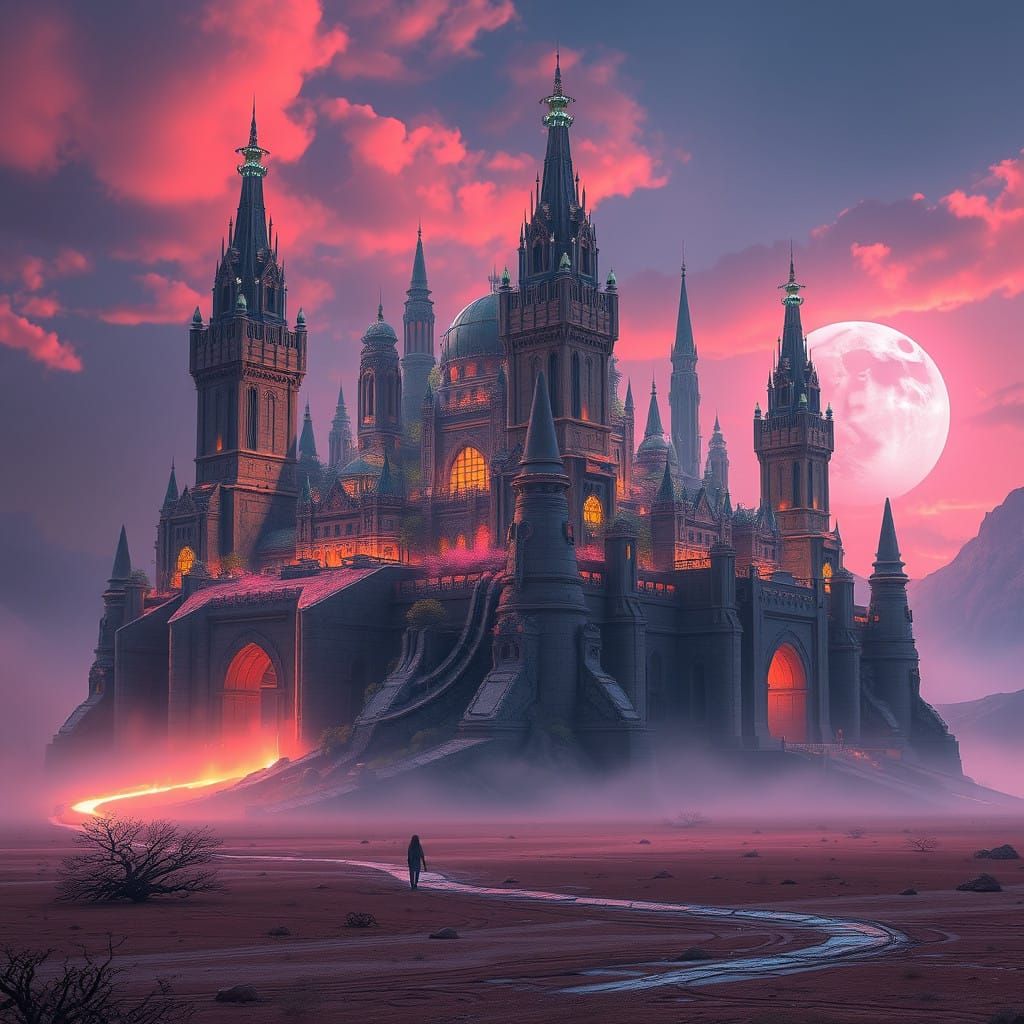 Cyberpunk Fortress Emerges from the Wasteland