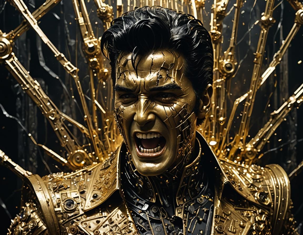 Elvis Presley Assimilation: A Gothic Horror Portrait