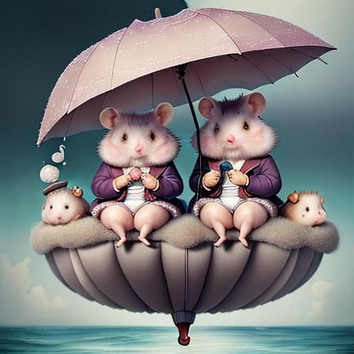 Hamsters' Whimsical Voyage on a Turbulent Ocean