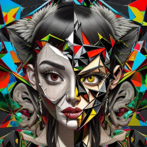Distorted Fragmented Face: A Surreal Digital Collage