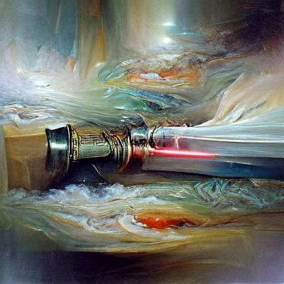 Lightsaber Oil Painting in Gurney Style