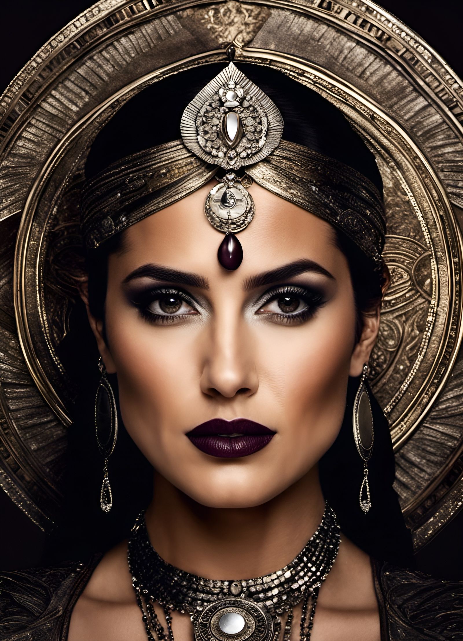 Goddess Portrait with Dark Makeup in 8K