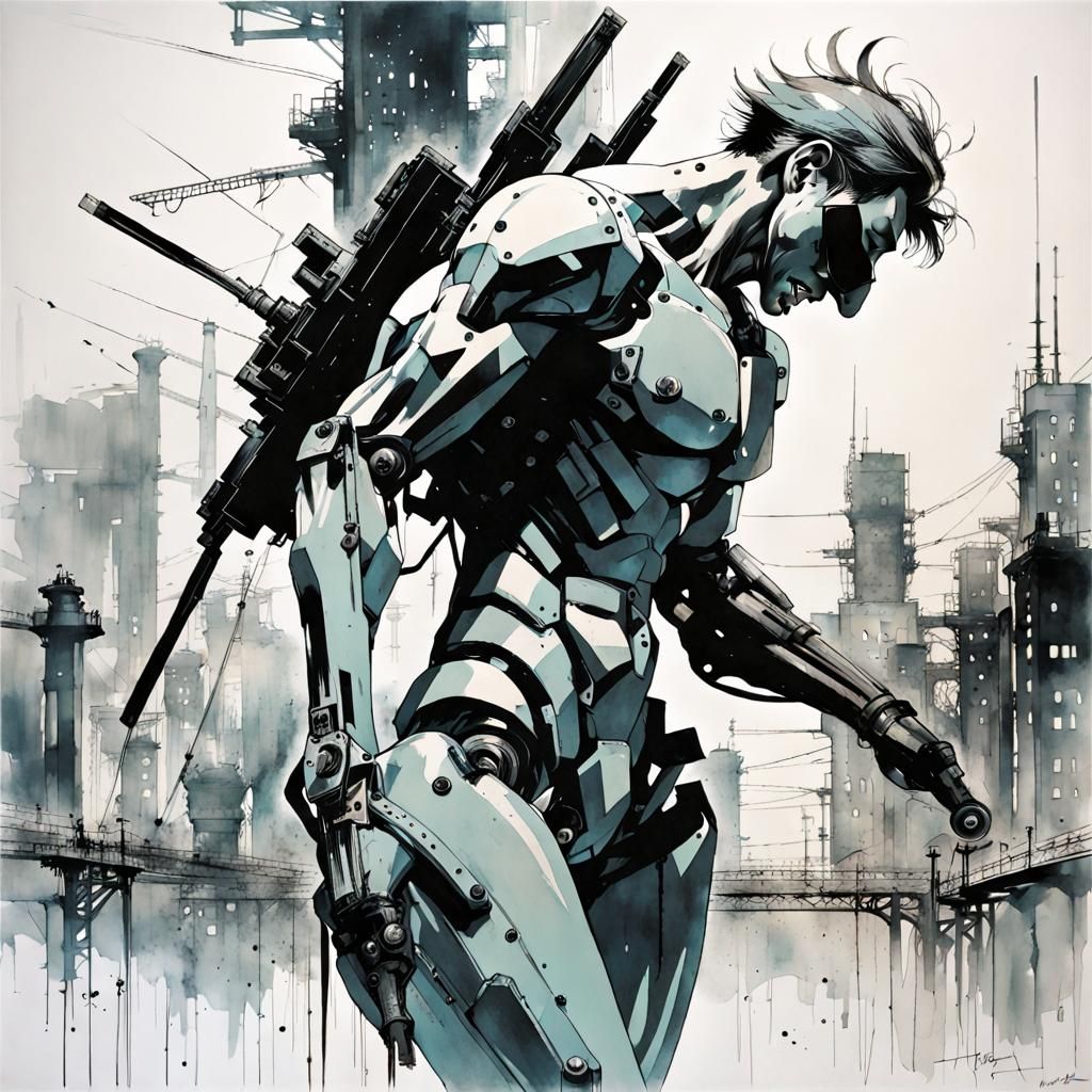 Futuristic Megalopolis in Yoji Shinkawa Style