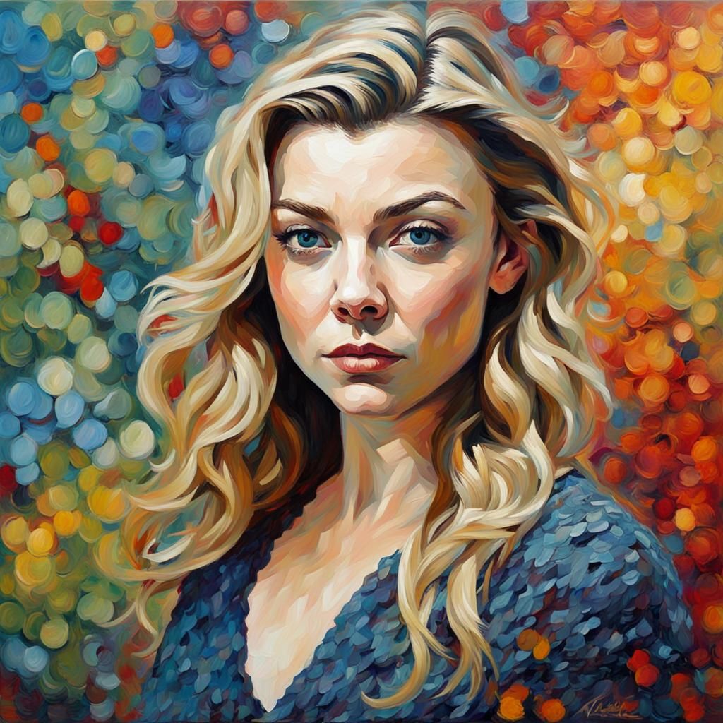 Natalie Dormer Portrait in Expressionist Impasto Style