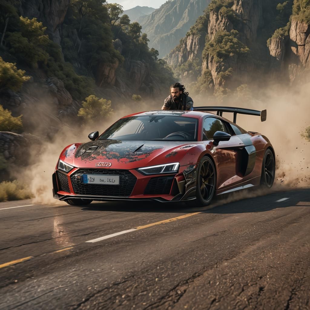 Jason Momoa Drives Audi R8: Matte Painting