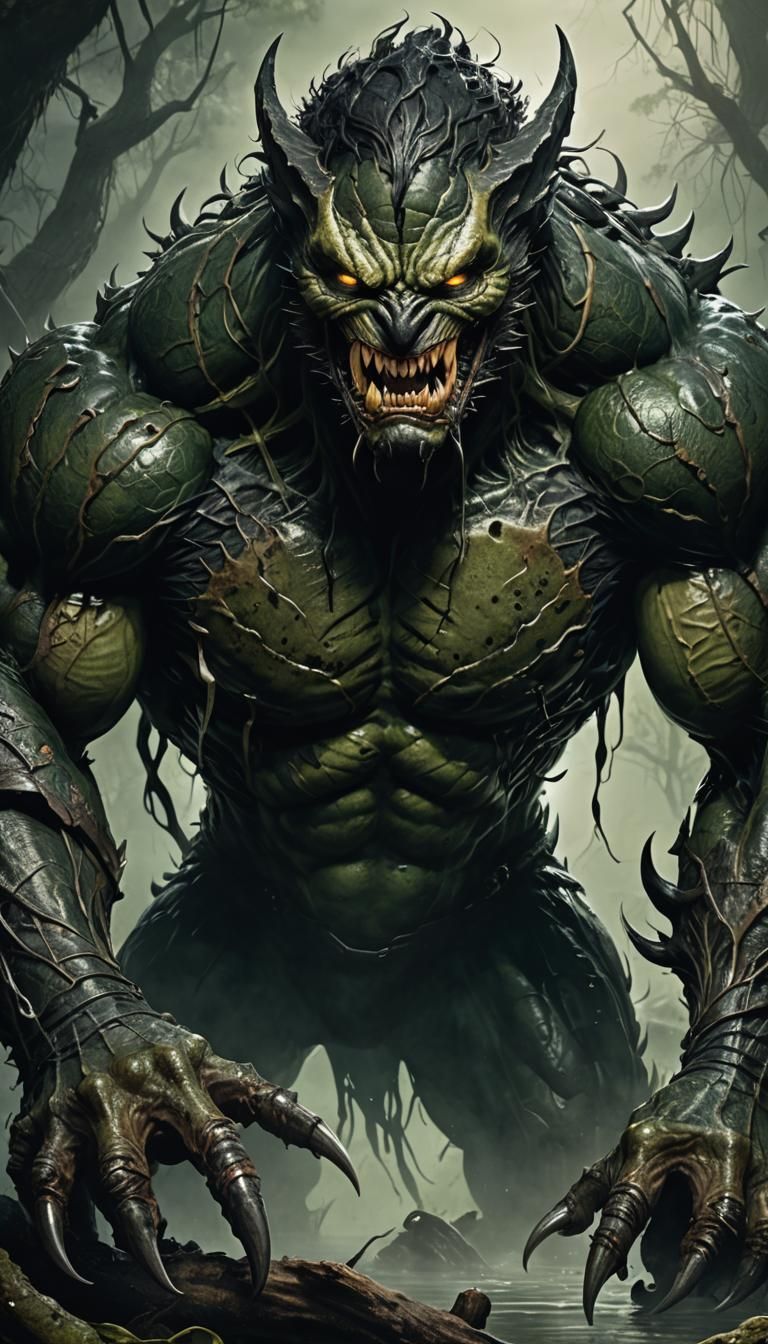 Monstrous Hybrid Character in Dark Fantasy Style