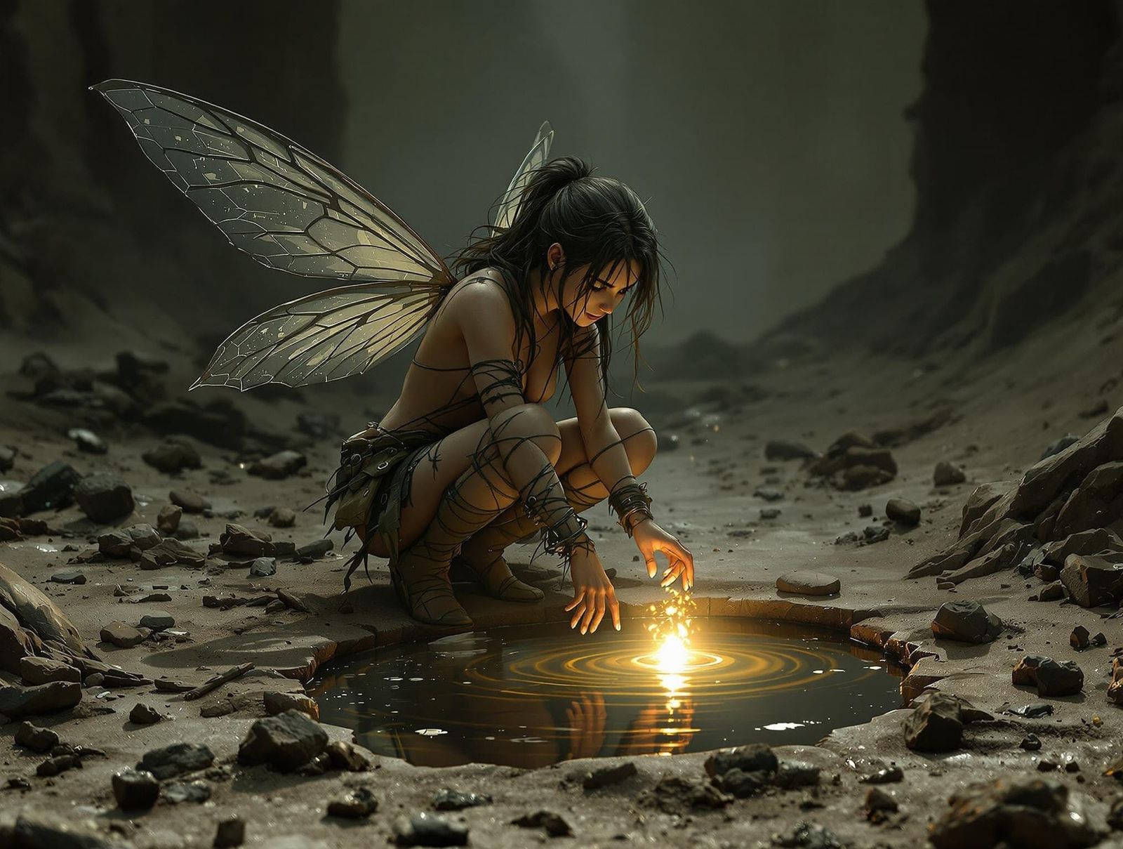 Scavenger Fairy Finds Water in Apocalyptic Landscape