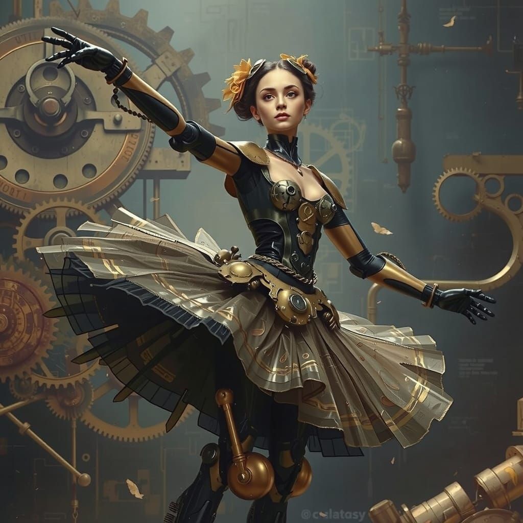 Steampunk Ballerina in Intricate Gearwork