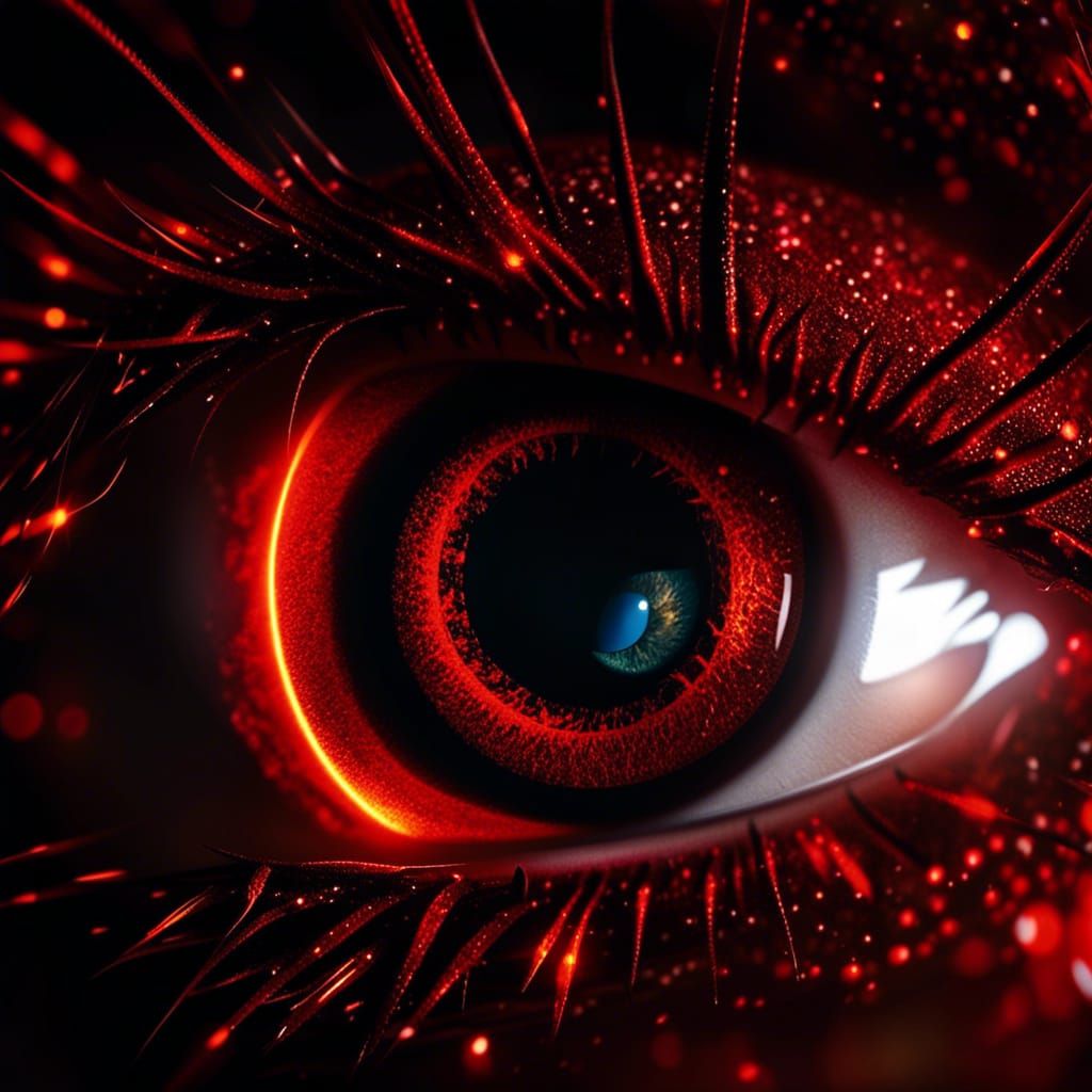 Crazed Demonic Eye with Fiery Black Magic