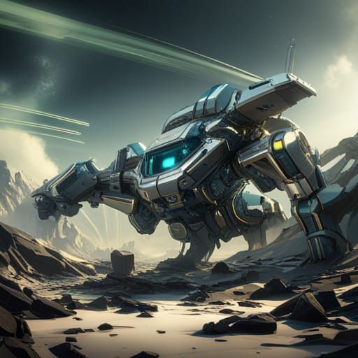 Futuristic Gaia with Intricate Mech Details