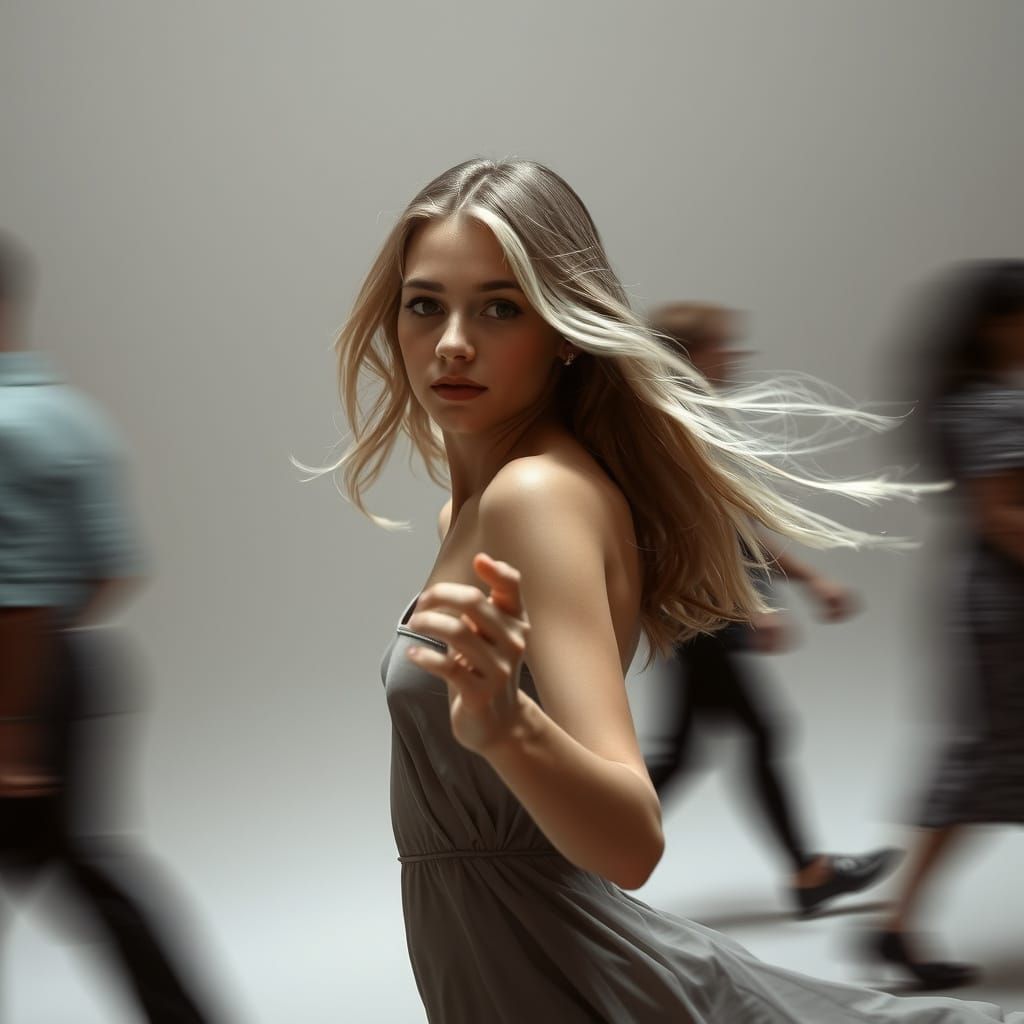 Ethereal Dance: Long Exposure Portrait in Soft Light