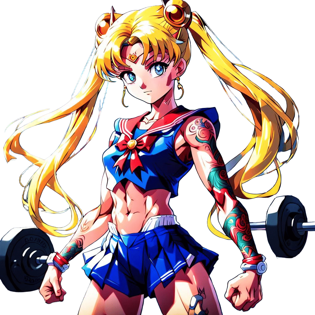 Muscular Sailor Moon Flexing: Anime Manga Scan