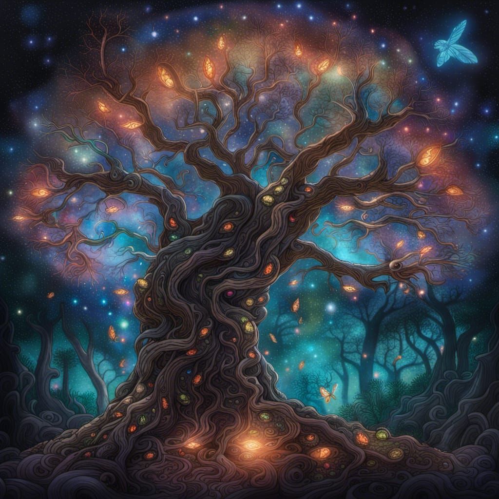 Glowworm Tree Illuminates Astral Wildlife