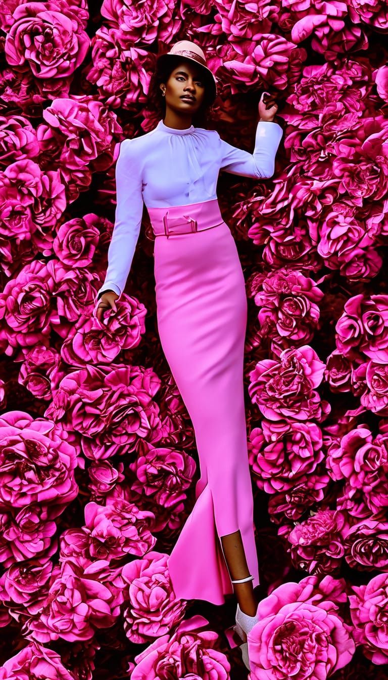 Woman in Rose Dress Headshot Fashion Photography