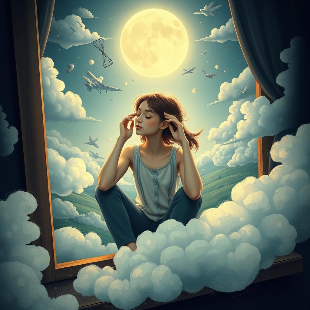 Woman Unlocks New Ideas in Surreal Dreamscape