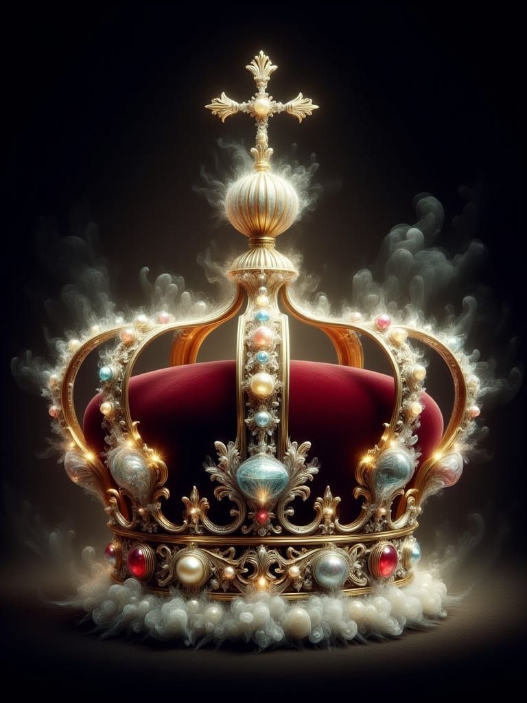 Ethereal Imperial Crown of Russia in Dreamlike Glowing Style
