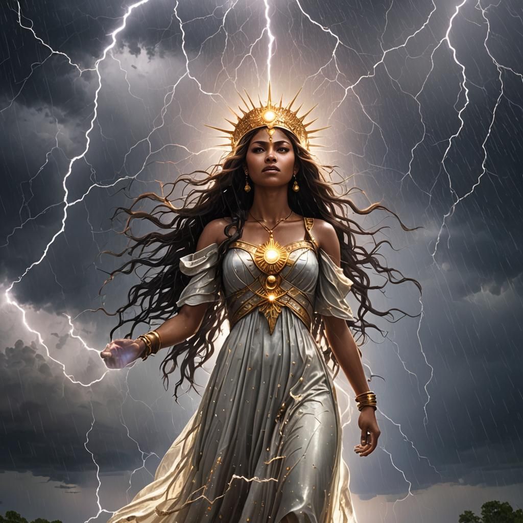 Goddess Gabriella walking on the sky