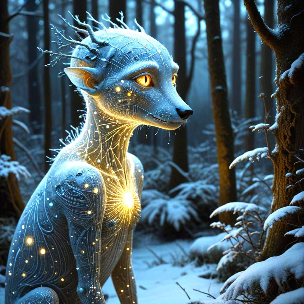 Enchanted Ethereal Being in Gallium Nitride Echting