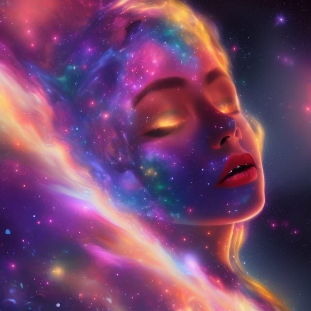 Galactic Woman in Space: Digital Art
