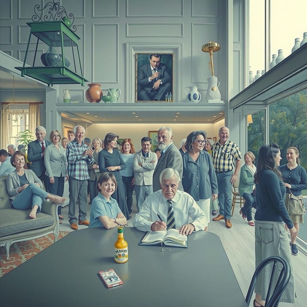 Hyperrealistic Domestic Scene in Warm, Inviting Lighting