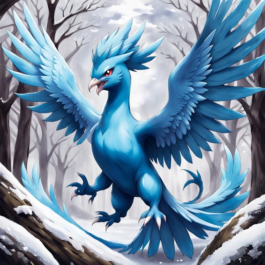 Articuno Pokemon in Anime Style