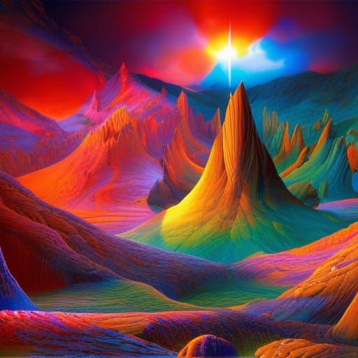 Rainbow Valley: Psychedelic Fractal Photoillustration