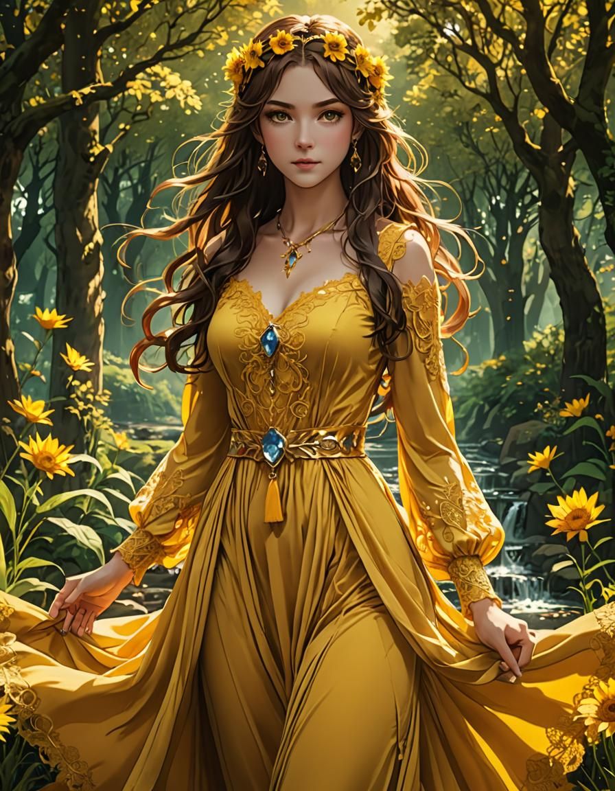 Lughnasadh in Anime Style with Velvet Dress