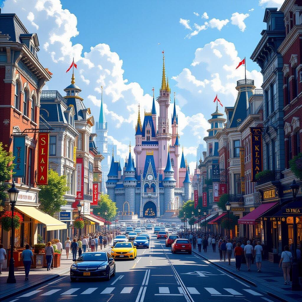 Vibrant Cityscape Inspired by Photorealistic Digital Art