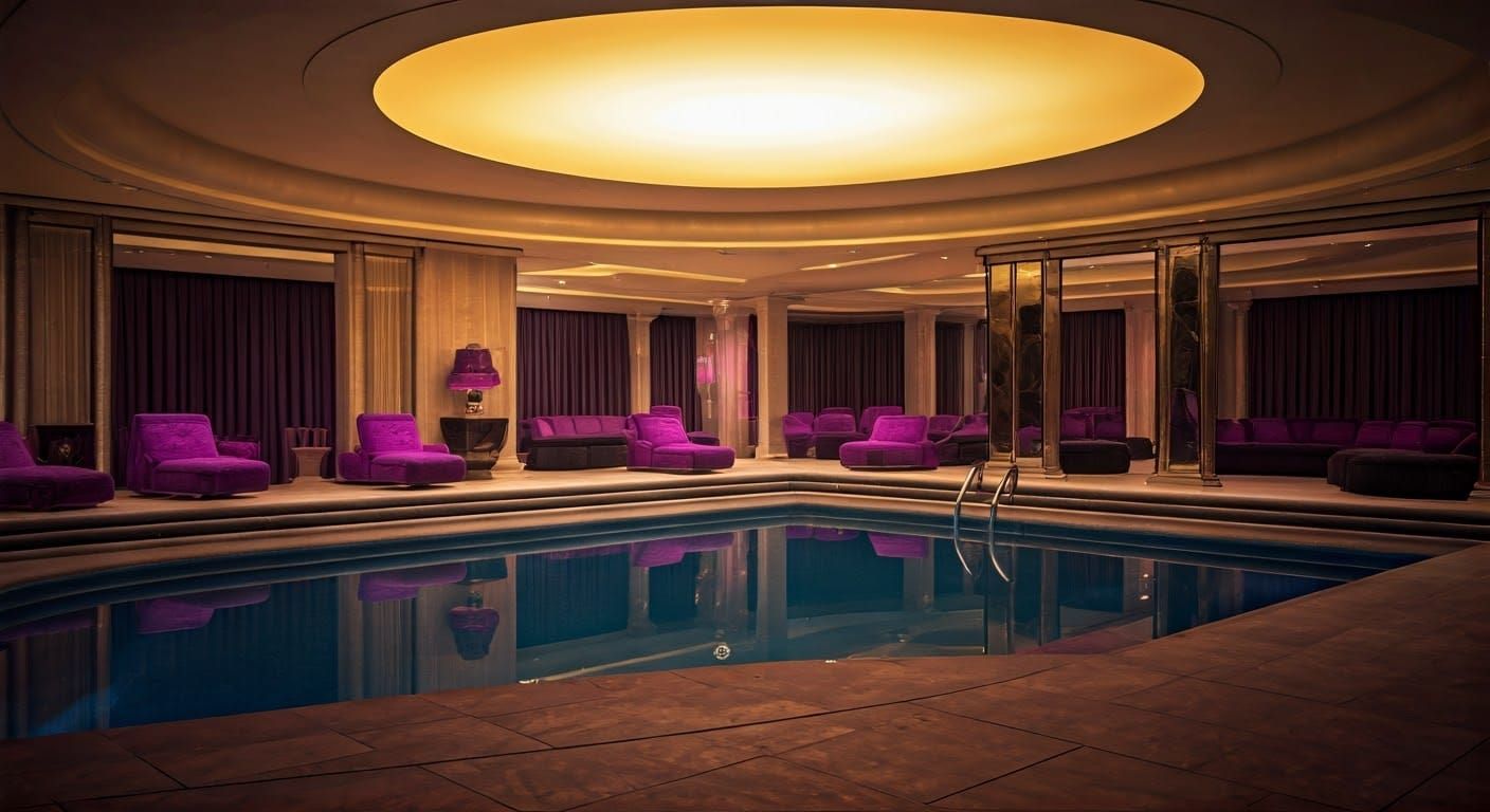 Sleek Futuristic Luxury Home with Pool Room in Warm, Natural...