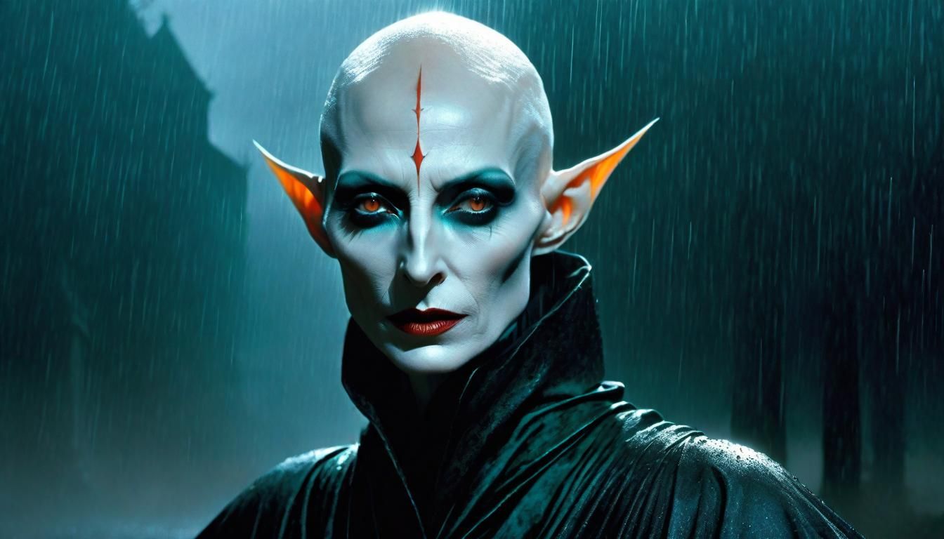 Hyperrealistic Nosferatu in Rain by Royo Style