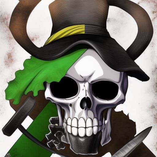 One Piece Straw Hat Jolly Roger in 3D Anime Style