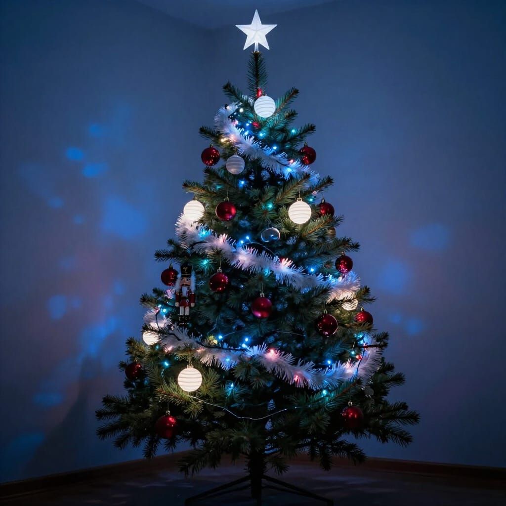 Festive Evergreen Christmas Tree with Cinematic Glow