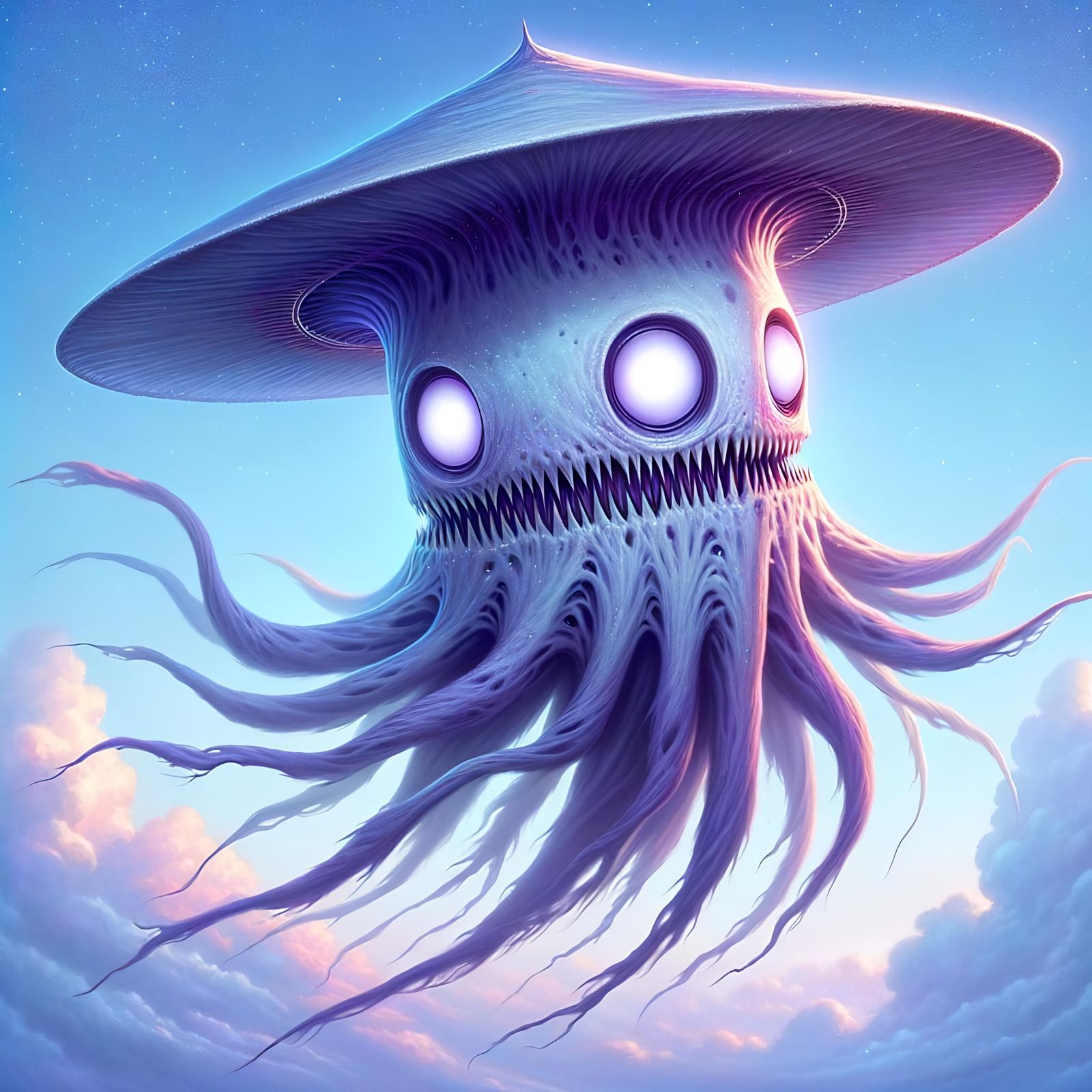 Ethereal Windghost Floats in a Peaceful Sky