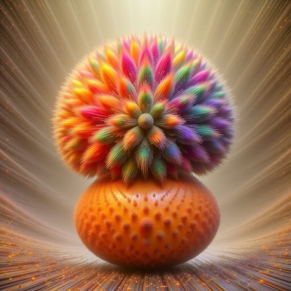 Cute Fluffy Turkey on Giant Egg