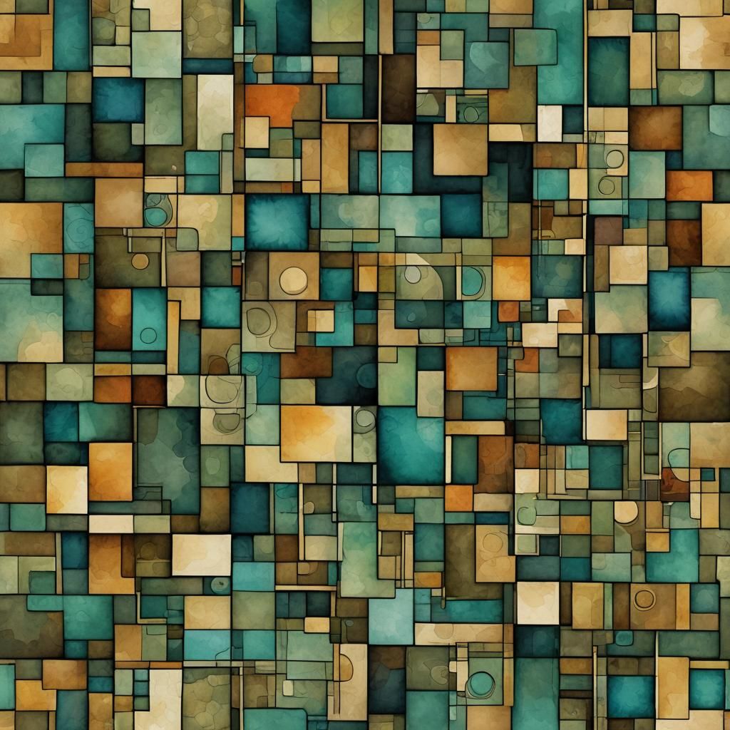 Geometric Rectangles in Art Nouveau Style