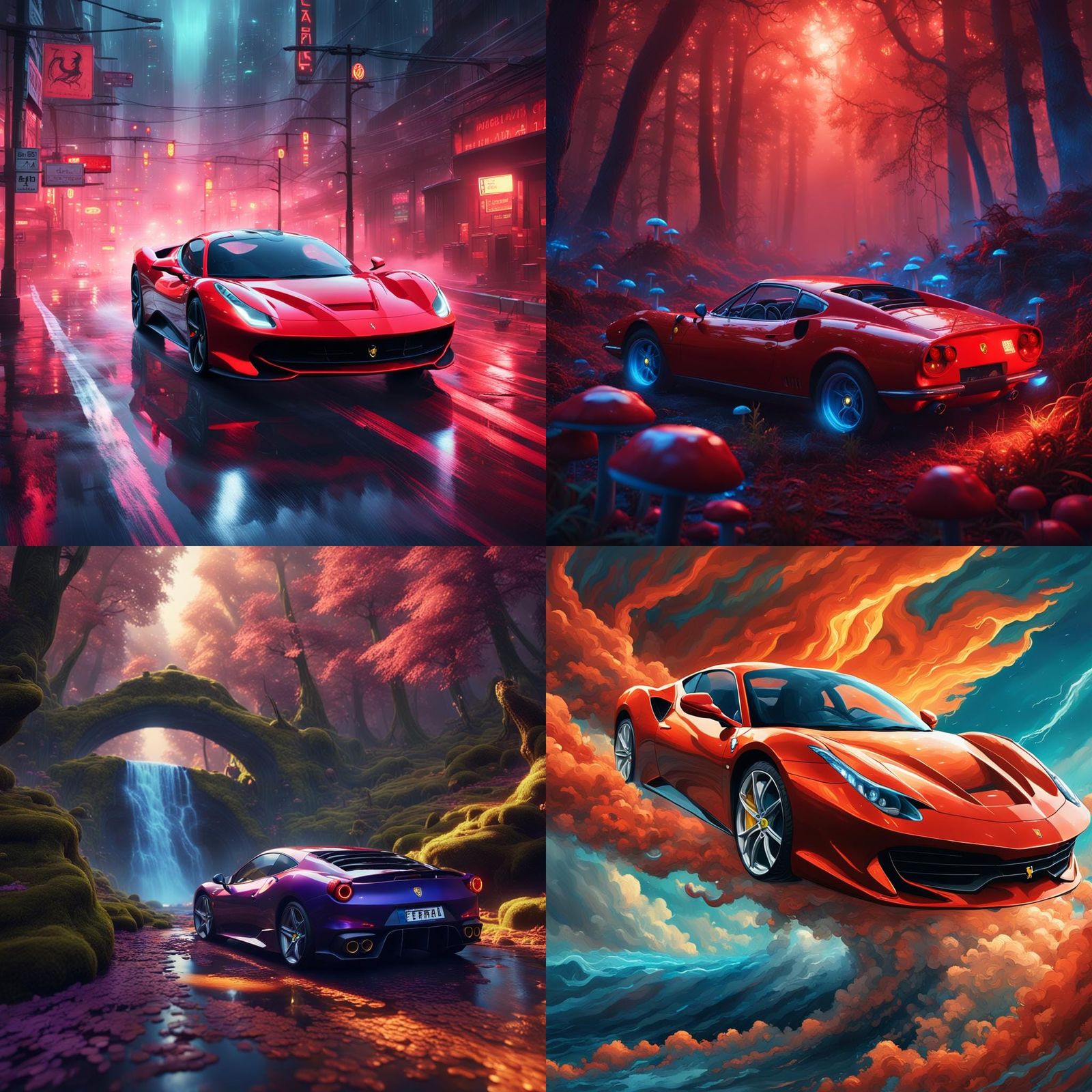 Detailed Matte Painting of a Ferrari in 8K