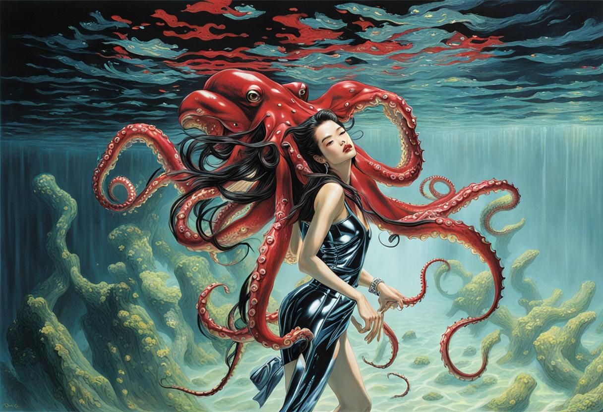 Shu Qi Rescued from Octopus, Sorayama Style