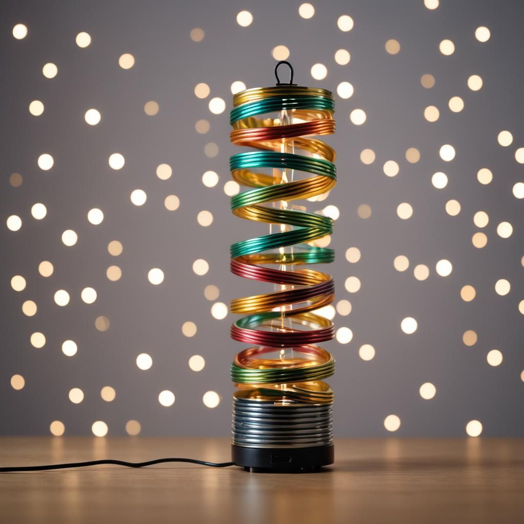 Slinky Toy Lamp in Professional Photography Style