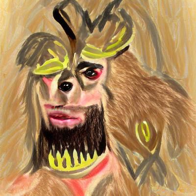 Stylized Portrait of a Feral Beastman