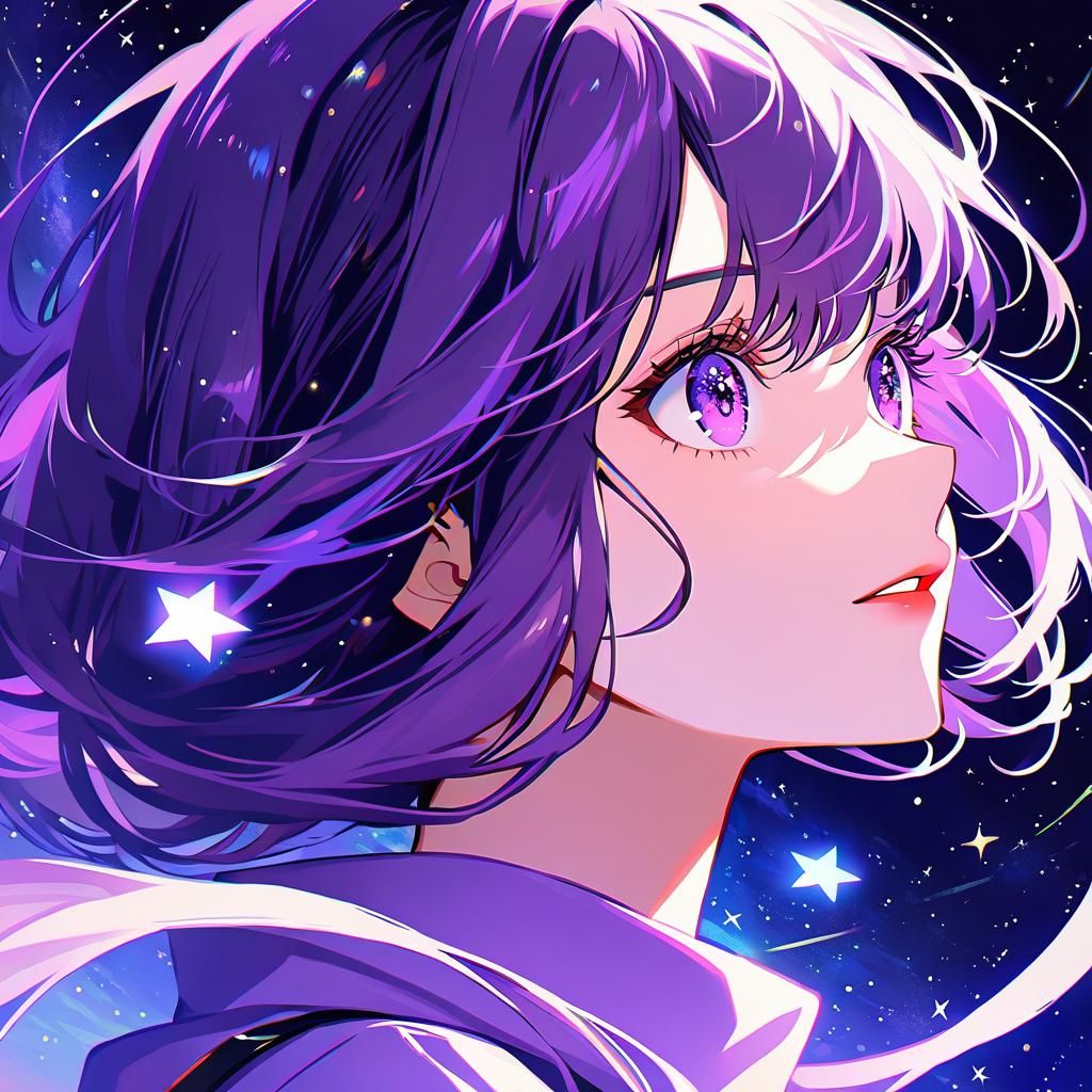 Latina Woman with Starry Eyes Gazing into Space