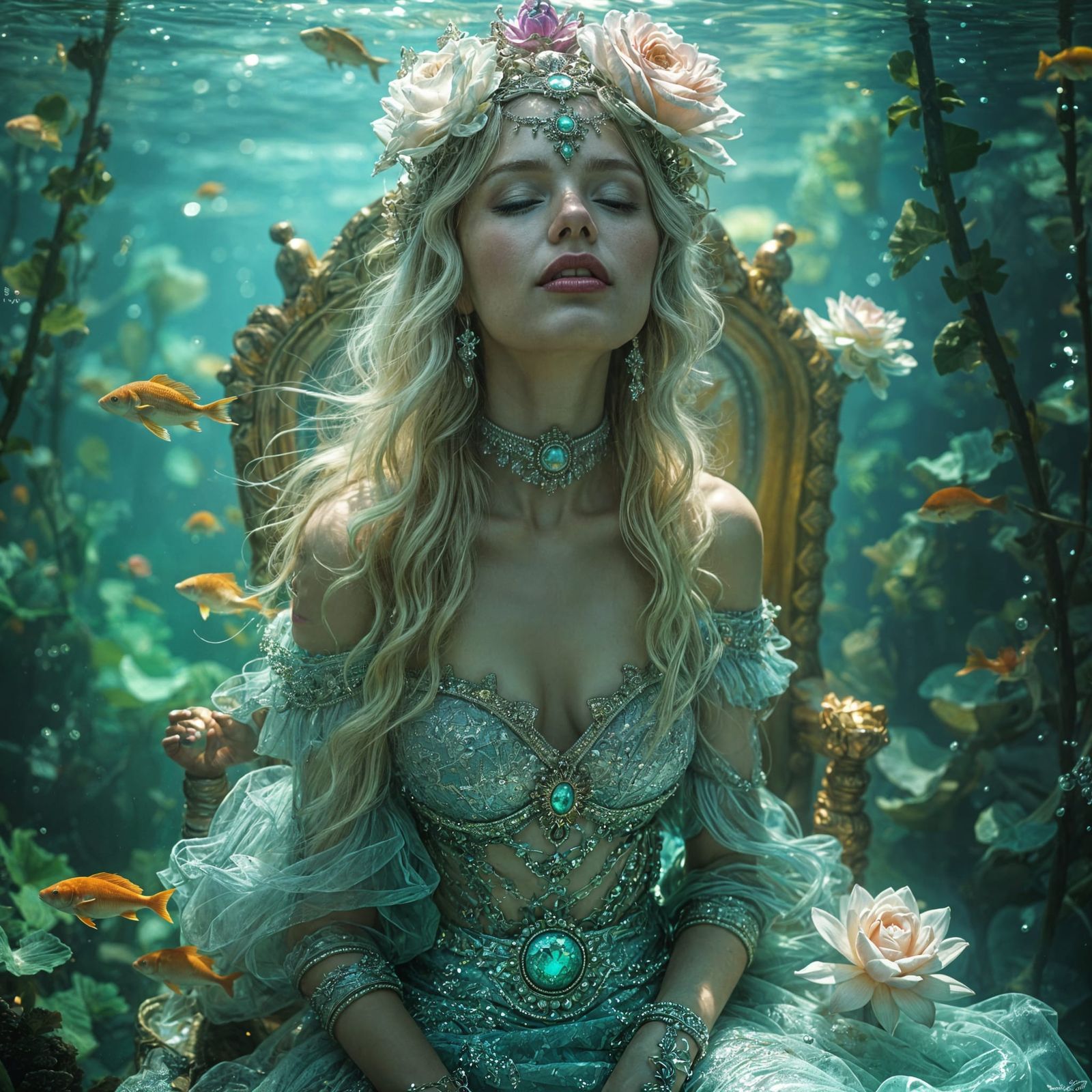Mermaid Queen Reigns in Whimsical Underwater Kingdom