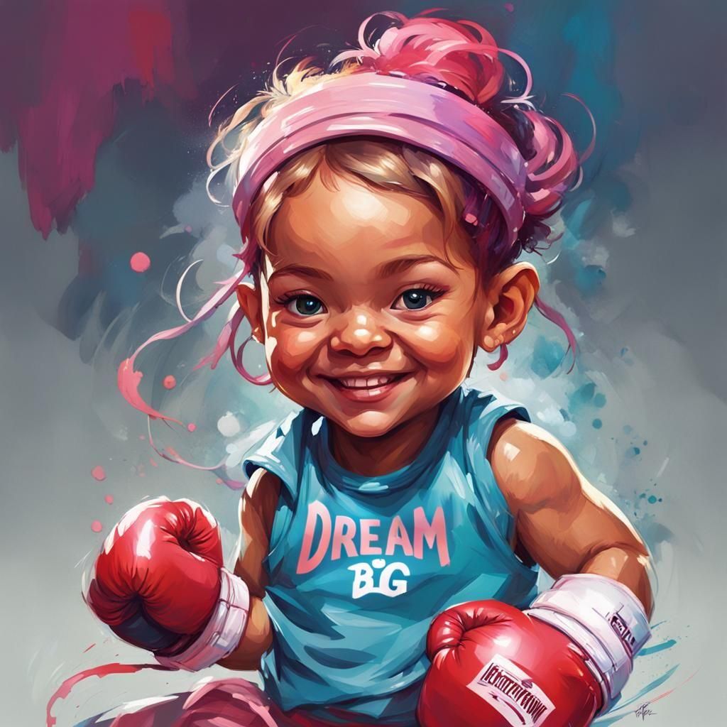 Baby Boxer Portrait in Hyperdetailed Digital Art Style