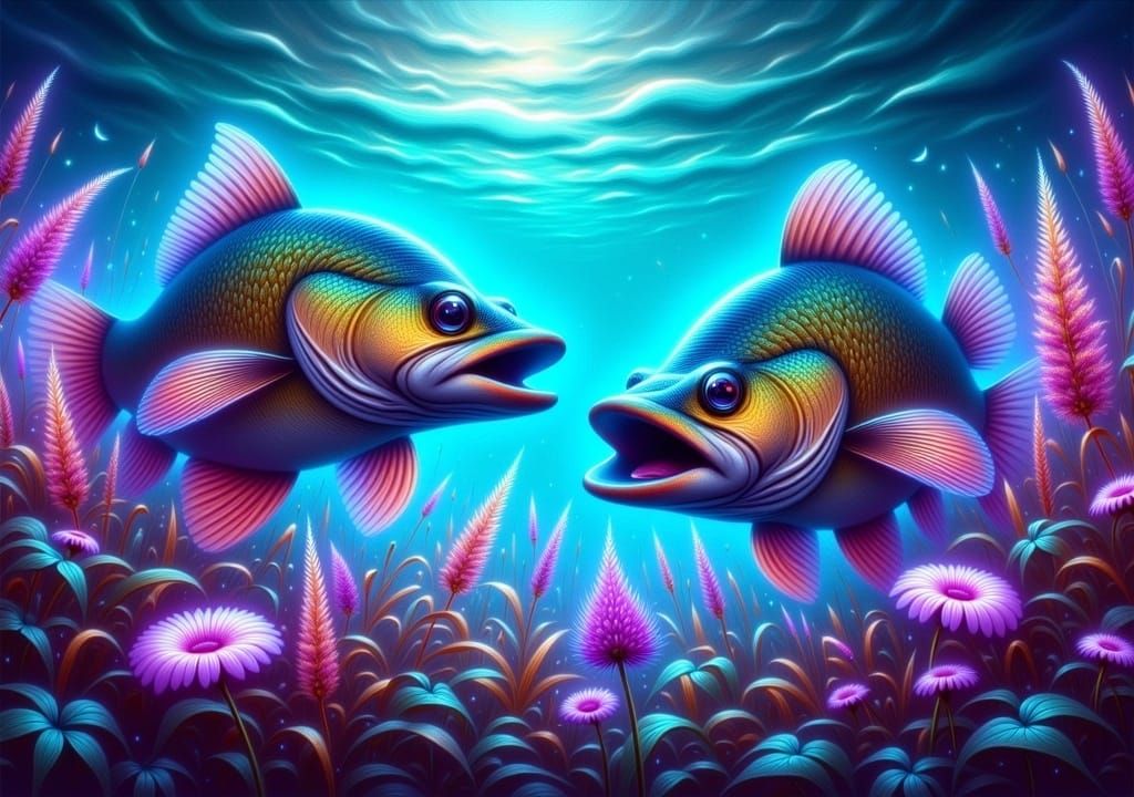 Underwater Chase: Bass, Pike, Neon Glow