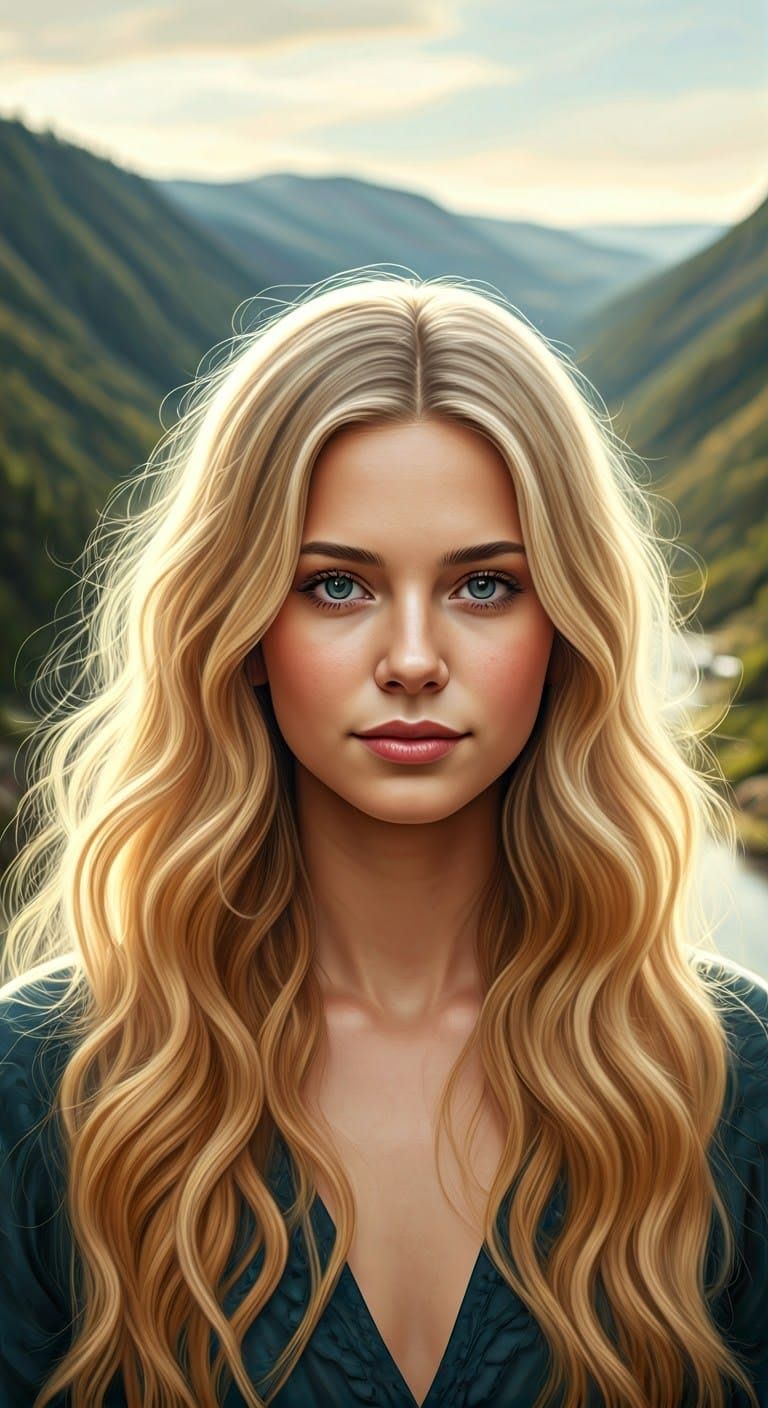 Ethereal Portrait of a Young Blonde Woman
