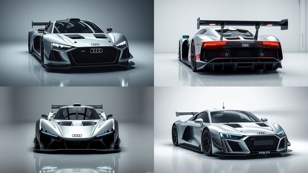 Sleek 2030 Audi RS10 Racing Car in Cinematic Lighting