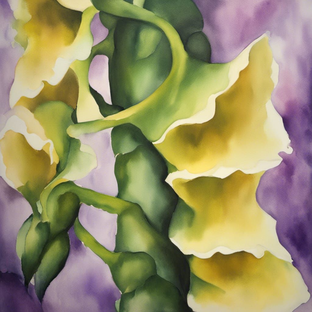 Foxglove Flowers in Abstract Realism Oil Painting